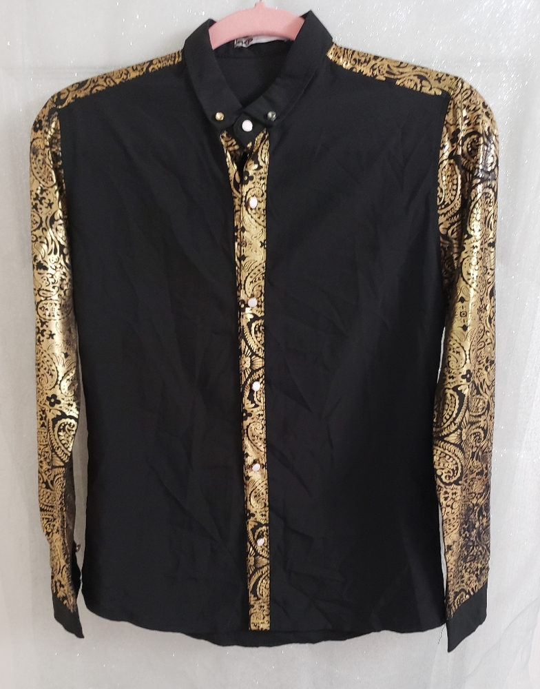 Black and Gold Long Sleeve Shirt